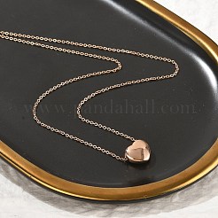 304 Stainless Steel Heart Pendant Cable Chain Necklaces for Women&nbsp;NJEW-Z055-03RG