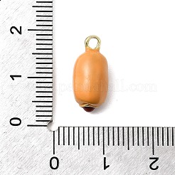 食品テーマの合金エナメルペンダント  ラックめっき  カドミウムフリー＆ニッケルフリー＆鉛フリー  ゴールドカラー  ホットドッグ  15x7x7mm  穴：2mm&nbsp;FIND-C075-10C-G