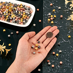800 個 8 スタイル ccb プラスチックビーズ  水平穴  フラットラウンド＆キューブ  ミックスカラー  6~7x6~7x4~6mm  穴：1.8~3mm  100個/スタイル&nbsp;CCB-TA0001-05