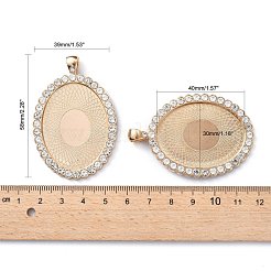 Oval Alloy Rhinestone Big Pendant Cabochon Settings&nbsp;ALRI-T356-01KCG