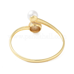 Rack Plating Brass Micro Pave Clear Cubic Zirconia Bangles&nbsp;BJEW-M314-01G