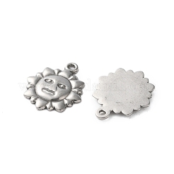 304ステンレスペンダント  太陽のチャーム  変色防止  ステンレス鋼色  18x15x2mm  穴：1.2mm&nbsp;STAS-L282-008P
