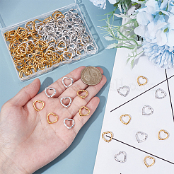 160Pcs 2 Colors Tibetan Style Alloy Heart Bead Frame&nbsp;TIBE-ME0001-13