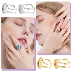 DIY Flat Round Blank Dome Cuff Ring Making Kit&nbsp;DIY-DC0001-65