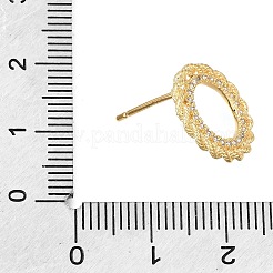 真鍮製マイクロパヴェキュービックジルコニアスタッドピアス金具（ループ付き）  リング形状  18KGP本金メッキ  15x15mm  穴：1.6mm  ピン：0.8mm&nbsp;CU-CBA1682-04G