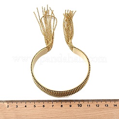 304ステンレススチールタッセルカフバングルレディース  ゴールドカラー  5/8インチ（1.6cm）  内径：2-1/2インチ（6.2cm）&nbsp;BJEW-V012-02G