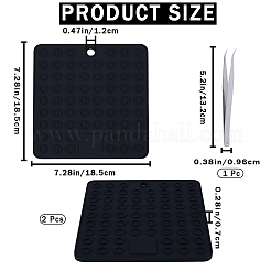 2Pcs Square Silicone Hot Mats for Hot Dishes&nbsp;AJEW-GF0008-26D
