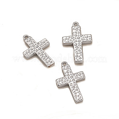 変色しにくい304ステンレススチールペンダント  打たクロス  ステンレス鋼色  29x17.5x2.5mm  穴：2.5mm&nbsp;STAS-K002-41A1