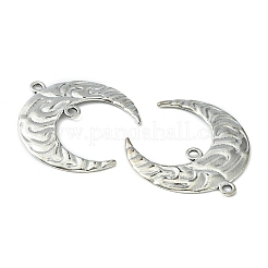 Tibetan Style Hammered Metal Crescent Moon Links connectors for Dangle Charms&nbsp;X-EA291Y