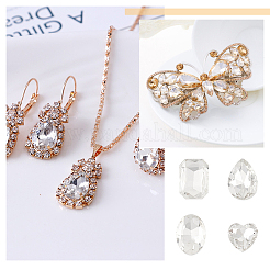 64Pcs 4 Style Glass Rhinestone Cabochons&nbsp;RGLA-FG0001-18