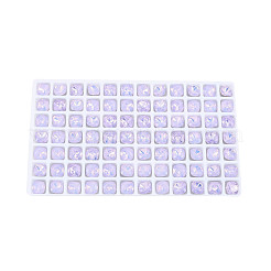 K9ガラスラインストーンカボション  尖ったバック＆バックメッキ  多面カット  正方形  スミレ  8x8x4.5mm&nbsp;MRMJ-N029-20-03