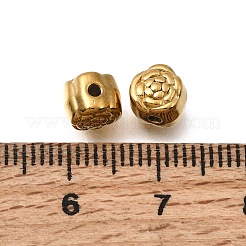 304ステンレススチールスペーサービーズ  イオンプレーティング（ip）  18KGP本金メッキ  花  6.5x6.5x6mm  穴：1.4mm&nbsp;STAS-L315-077G-02