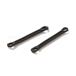 304ステンレススチールコネクタチャーム  バーリンク  ブラック  15x2.5x1.2mm  穴：1.2mm&nbsp;STAS-Q323-06B-EB