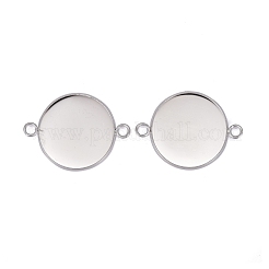 201 Stainless Steel Cabochon Connector Settings&nbsp;STAS-F191-15S-I