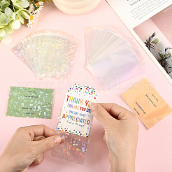 2袋2スタイル長方形レーザー透明プラスチック包装袋  カード用  混合図形  8.8x6.1x0.02cm  100個/袋  1バッグ/スタイル&nbsp;ABAG-SP0001-46A