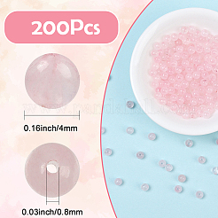 200Pcs Natural Rose Quartz Round Beads Strands&nbsp;G-SP0001-19A