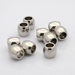 Tarnish Resistant Barrel 304 Stainless Steel European Beads&nbsp;STAS-N020-05