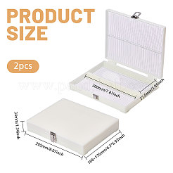 ABSプラスチック製顕微鏡スライド染色ジャー  鉄パーツ  ホワイト  20.5x16~17.6x3.4cm  内径：7.75x20のCM&nbsp;AJEW-WH0696-326