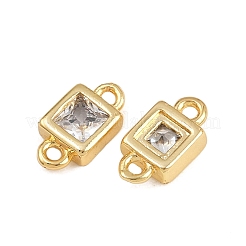 Brass Pave Clear Cubic Zirconia Connector Charms&nbsp;KK-A269-25G