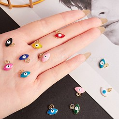 20Pcs 10 Colors Brass Enamel Charms&nbsp;KK-SZ0004-06