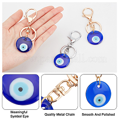 4Pcs 2 Colors Handmade Lampwork Evil Eye Keychain&nbsp;KEYC-NB0001-17