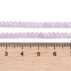 天然石クンツァイトビーズ連売り  多面カット  ロンデル  グレードAA  4x2mm  穴：0.6mm  約159個/連  15.16''（38.5センチメートル）&nbsp;G-B175-A11-2x4mm