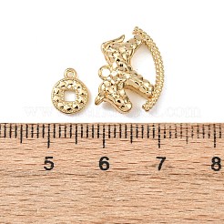 真鍮チャーム  木馬と銅貨の形をしたチャーム  長持ちメッキ  18KGP本金メッキ  12x16x5mm  穴：1.5mm&nbsp;KK-B184-02G
