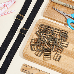 合金バックル留め具36個  ウェビング用  ストラップバッグ  服飾材料  アンティークブロンズ  20x22.5x3mm  穴：19mm&nbsp;FIND-BC0004-76AB