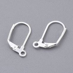 304ステンレススチールフレンチフックピアス金具  銀  19x12x2mm  穴：1.6mm  ピン：1x0.8mm&nbsp;LS-STAS-K210-28S
