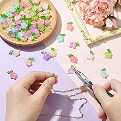 60Pcs 6 Colors Glass Pendants&nbsp;PALLOY-CJ00062