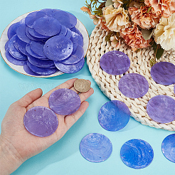 Dyed Natural Capiz Shell Connector Charms&nbsp;FIND-WH0816-016B