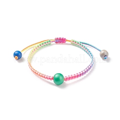 5Pcs 5Pcs Natural Wood Round Braided Bead Bracelets Set&nbsp;BJEW-JB08807