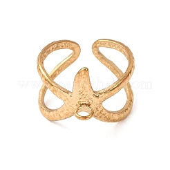 Starfish 304 Stainless Steel Cuff Ring Settings&nbsp;SA-CBA7DC2-01G