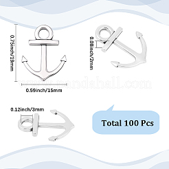 チベット風アロイペンダント100個  チャームアンカー  アンティークシルバー  19x15x2mm  穴：3mm&nbsp;FIND-SC0023-09