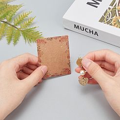 5模様の厚紙製ネックレスイヤリングセットディスプレイカード  長方形  花柄  6.4x5.1x0.02cm  5模様  30個/模様  150個/セット&nbsp;CDIS-FG0001-36