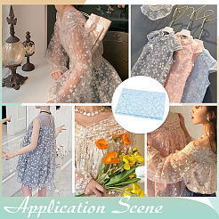 花柄ポリエステル生地  服飾材料  DIYクラフト用品  ライトスカイブルー  1680x0.1mm  3ヤード/個&nbsp;DIY-WH0591-147C