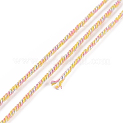 マクラメコットンコード  編組ロープ  プラスチックリール付き  壁掛け用  工芸  ギフト包装  ゴールド  1.5mm  約21.87ヤード（20m）/ロール&nbsp;OCOR-H110-01C-12