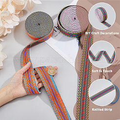 2Pcs 2 Colors Flat Ethnic Style Polyester Stripe Ribbon&nbsp;SRIB-DC0001-01