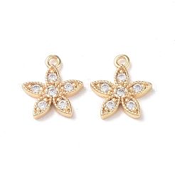 Brass Micro Pave Cubic Zirconia Pendants&nbsp;KK-I702-21G