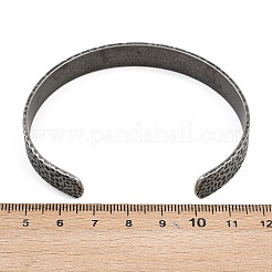 316サージカルステンレススチールカフバングル  アンティークシルバー  3/8インチ（1.05cm）  内径：2x2-5/8インチ（5.1x6.6cm）&nbsp;BJEW-C125-07AS