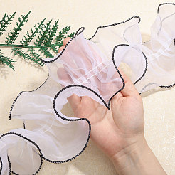 3 Bags 1M Polyester Pleated Lace Ribbon&nbsp;OCOR-BC0006-58B