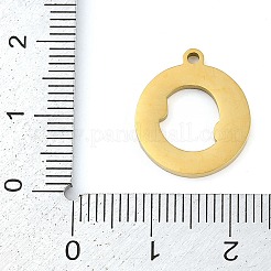 304ステンレスペンダント  エナメル  ラウンドリングチャーム  ゴールドカラー  カラフル  17x15x1.7mm  穴：1.4mm&nbsp;STAS-F315-04G