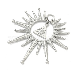 Brass Micro Pave Clear Cubic Zirconia Pendants&nbsp;KK-D229-04P