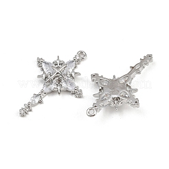 Brass Micro Pave Cubic Zirconia Pendants&nbsp;KK-K407-21P