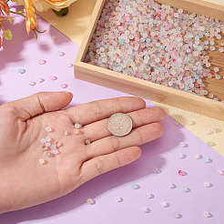 1200色のフロストガラスビーズ12個  双円錐形  金箔  多面カット  ミックスカラー  4.5x3.5mm  穴：1mm  100個/カラー&nbsp;FGLA-TA0001-04