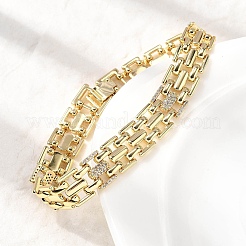 Brass Panther Chain Bracelets for Men Women&nbsp;BJEW-H630-01G