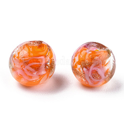 Handmade Gold Sand Lampwork Beads&nbsp;LAMP-T006-10H