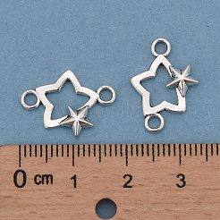 合金コネクター  カドミウムフリー＆ニッケルフリー＆鉛フリー  スター  アンティークシルバー  18.5x12.5x2.5mm  穴：2mm&nbsp;PALLOY-A19924-AS-FF