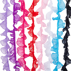 16M 8 Colors Polyester Lace Ribbons Pleated Garment Accessory&nbsp;DIY-GA0008-45