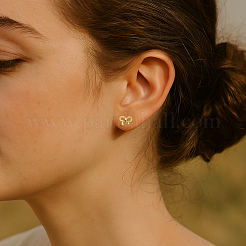 2 Pairs 2 Colors Brass Stud Earrings&nbsp;EJEW-GO0007-003